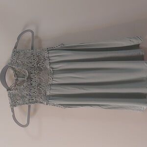 Maurice's Seagreen Crochet detail Tank Top with 3 button closure back opening S